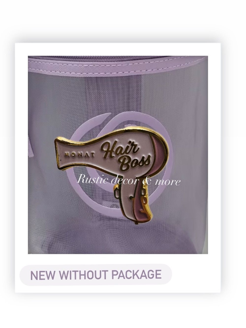 Monat "Hair Boss" Enamel Pin - Pink & Gold Hair Dryer